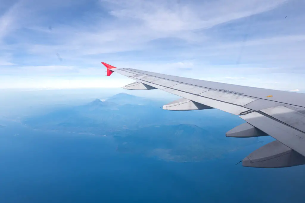 Long Flight Essentials: View of Bali, Indonesia from airplane