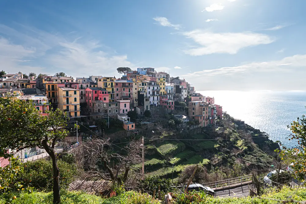 View of Corniglia from Sentiero Azzurro trail