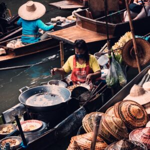 woman sitting on boat