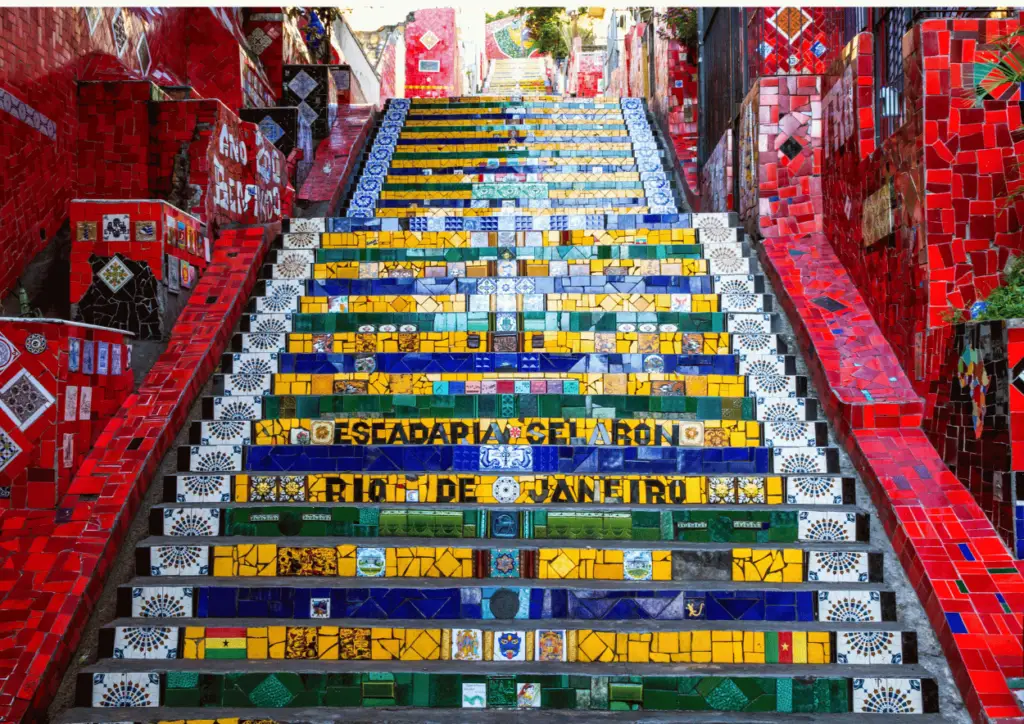 Escadaria Selarón, also known as the 'Selaron Steps' in Rio de Janeiro, Brasil